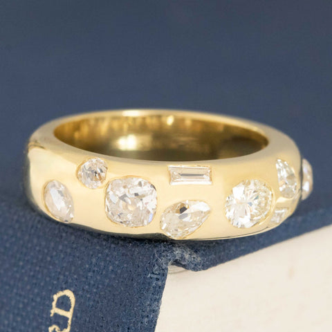 1.83ctw Vintage Mixed Cut Diamond Scatter Band