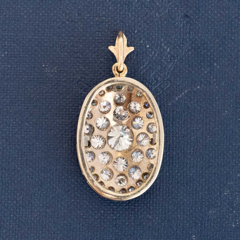 1.85ctw Vintage Old European Cut Diamond Cobblestone Pendant