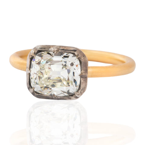 1.90ct Cushion Cut Diamond Collet Solitaire, GIA