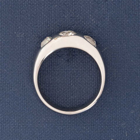 1.92ctw Old Mine & Old European Cut Diamond Three Stone Ring