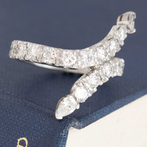 1.92ctw Vintage Diamond Bypass/Serpent Motif Ring