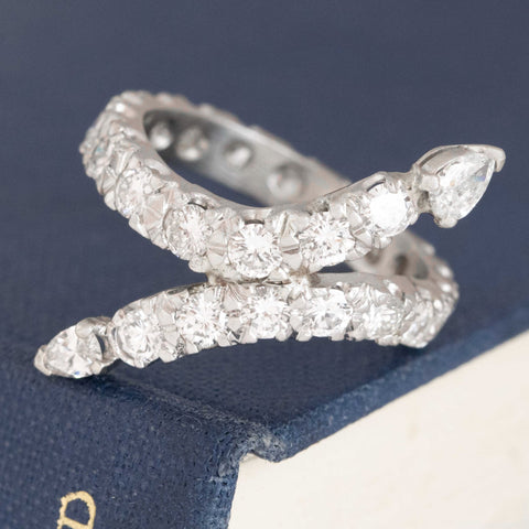 1.92ctw Vintage Diamond Bypass/Serpent Motif Ring
