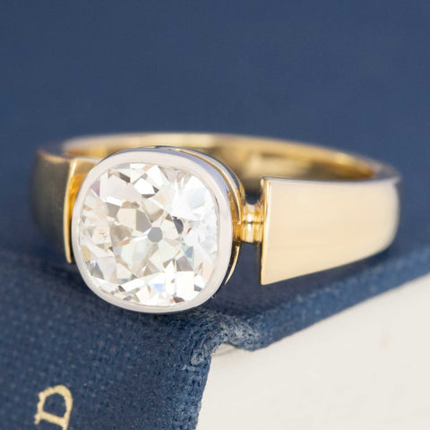 1.94ct Old Mine Cut Diamond Bezel Solitaire, GIA