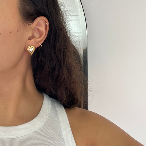 1.94ctw Vintage Diamond Heart Earrings