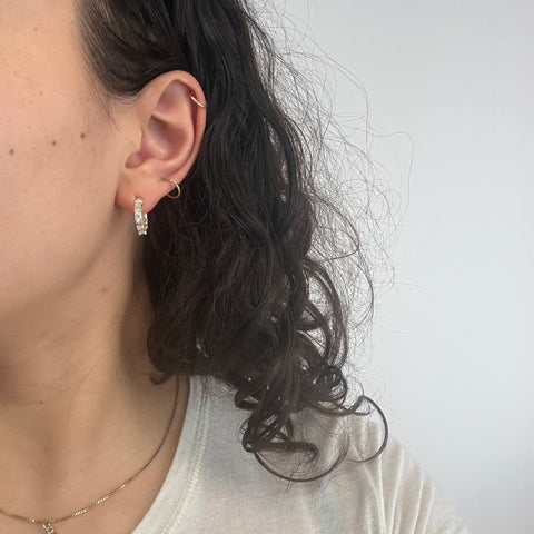 1.95ctw Emerald Cut Diamond Inside-Out Hoop Earrings