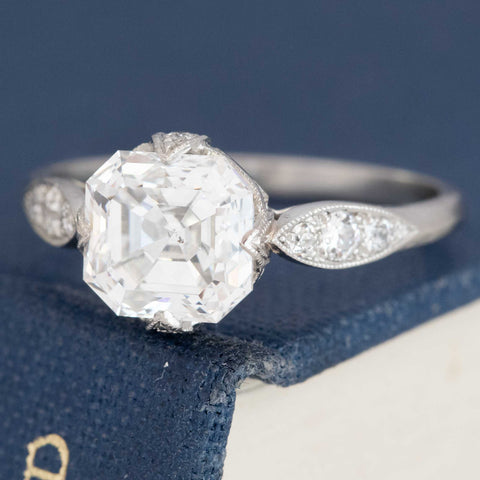2.01ct Asscher Cut Diamond Solitaire, GIA G SI1