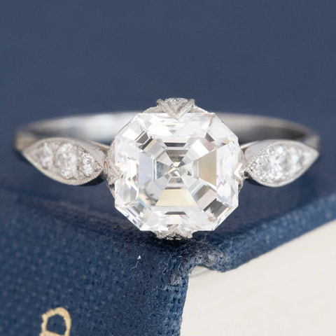 2.01ct Asscher Cut Diamond Solitaire, GIA G SI1