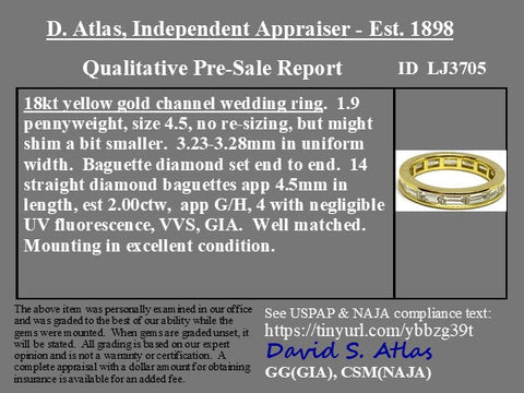 2.00ctw east-west baguette cut diamond eternity band in 18kt yellow gold – alternate view 4