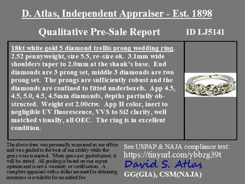 2.00ctw Old European Cut Diamond 5-Stone Band