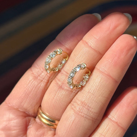 2.00ctw Old European Cut Diamond Inside Out Hoop Earrings