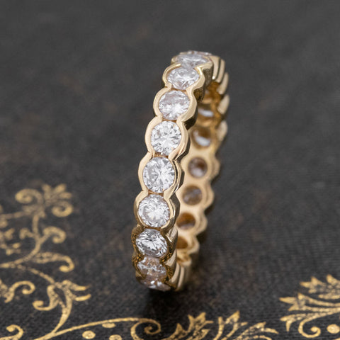 2.00ctw round brilliant diamond half bezel eternity band in 18kt yellow gold – alternate view 3