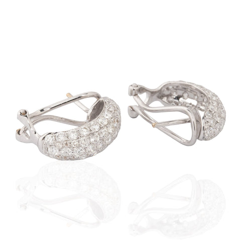 2.00ctw Round Brilliant Cut Diamond Pave Huggie Earrings