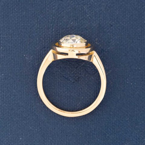 2.01ct Old European Cut Diamond Open Bezel Solitaire, GIA N VS2