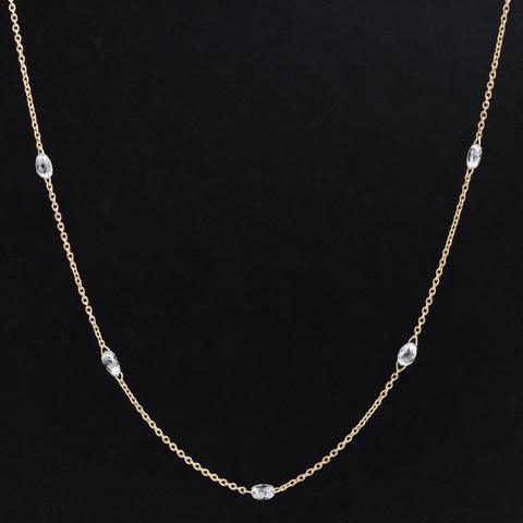 2.02ctw Briolette Diamond Station Necklace