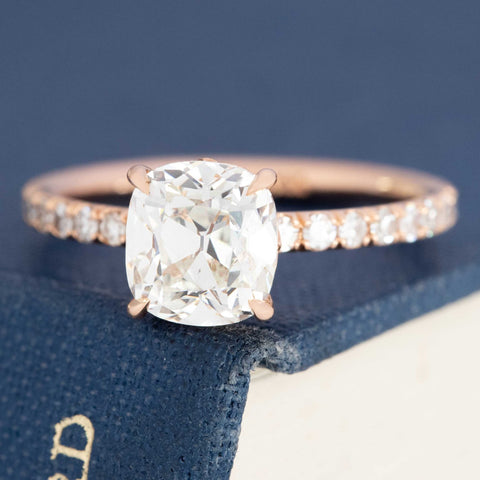 2.03ct August Vintage Cushion Cut Diamond Ring AGS