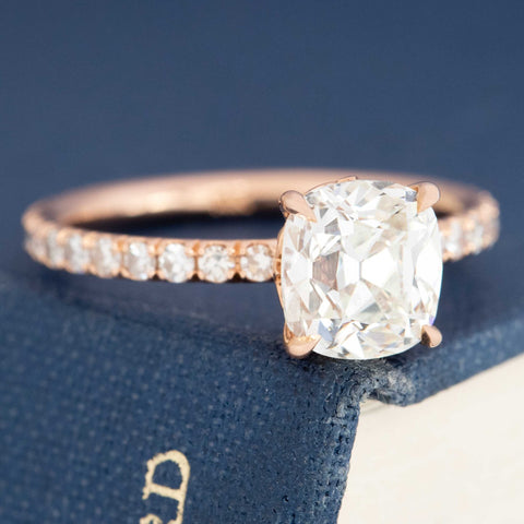 2.03ct August Vintage Cushion Cut Diamond Ring AGS