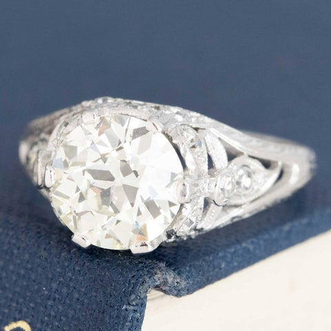 2.05ct Vintage Old European Cut Diamond Solitaire