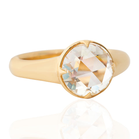 2.05ct Round Rose Cut Diamond Solitaire, GIA