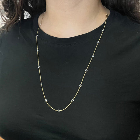 2.05ctw Rose Cut Diamond Station Necklace