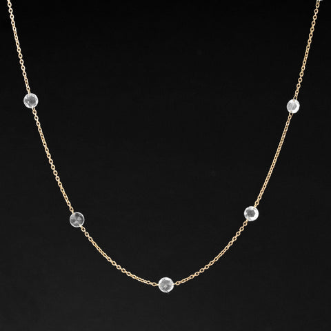 2.05ctw Rose Cut Diamond Station Necklace