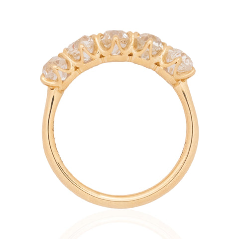 2.06ctw Old Mine Cut Diamond 5-Stone Band