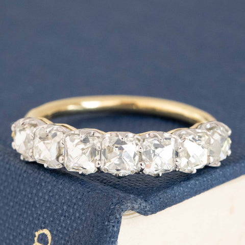 2.07ctw Old Mine Cut Diamond 7-Stone Half-Hoop Band