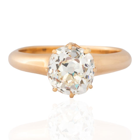 2.08ct Vintage Old Mine Cut Diamond Solitaire