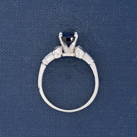 2.08ctw Oval Cut Sapphire & Diamond Ring, GIA No-Heat