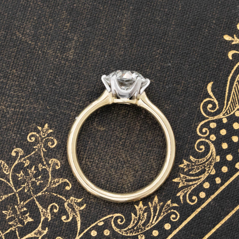 2.09ct GIA L VS1 old European cut diamond solitaire, platinum gallery on 18K yellow gold – alternate view 5