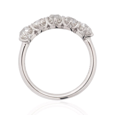 2.11ctw Old Mine Cut Diamond 5-Stone Band