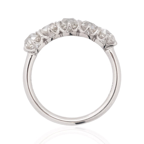 2.11ctw Old Mine Cut Diamond 5-Stone Band