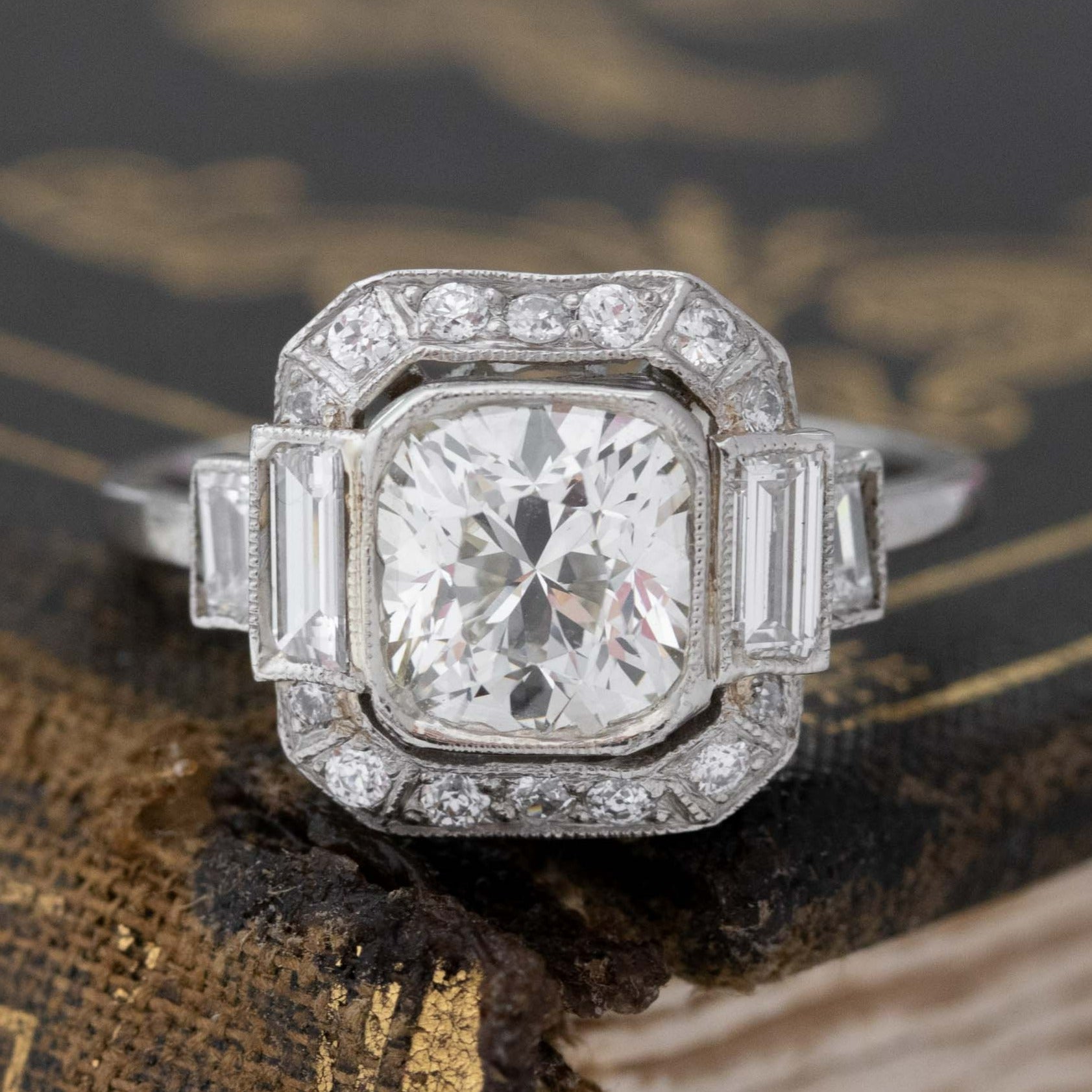 Cushion Cut Diamond Halo Ring