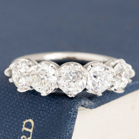 2.13ctw Old European Cut Diamond 5-Stone Band