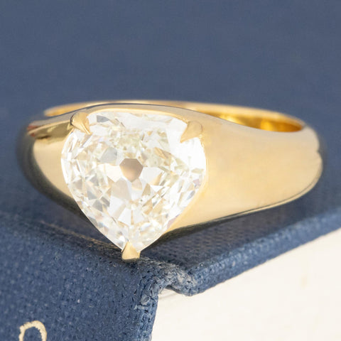 2.17ct Heart/Pear Peart Cut Diamond Solitaire