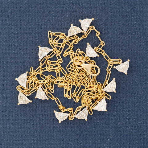 2.20ctw epaulette cut diamond station necklace in 14kt yellow gold – alternate view 4