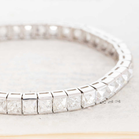 22.19ctw French Cut Diamond Tennis Bracelet