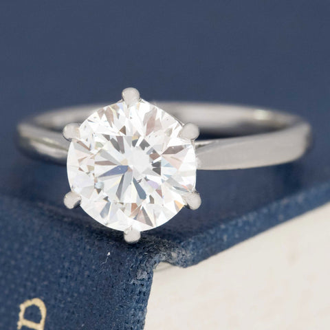 2.25ct CBI Round Brilliant Cut Diamond Solitaire, by Maytal Hannah
