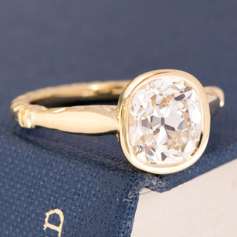 2.27ct Old Mine Cut Diamond Bezel Solitaire