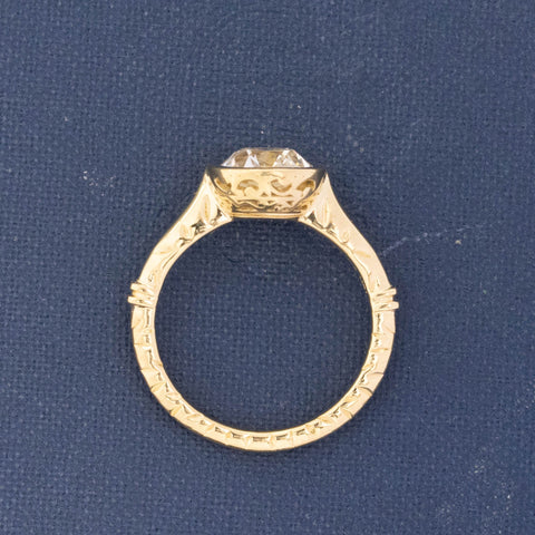 2.27ct Old Mine Cut Diamond Bezel Solitaire