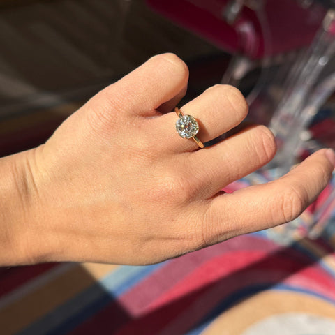 2.27ct Old Mine Cut Diamond Collet Solitaire, GIA