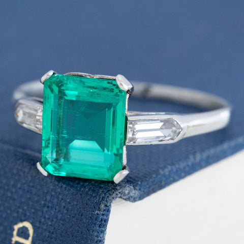 2.31ct Art Deco Colombian Ring, GIA