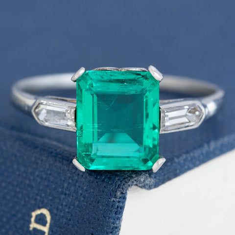 2.31ct Art Deco Colombian Ring, GIA