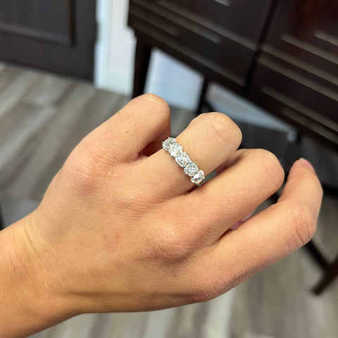 2.32ctw French Cut Diamond 5-Stone Half-Hoop Band