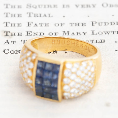 2.35ctw Diamond & Sapphire Cluster Ring, by Boucheron