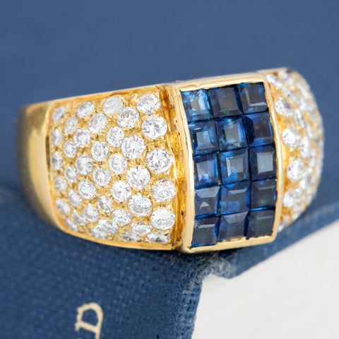 2.35ctw Diamond & Sapphire Cluster Ring, by Boucheron