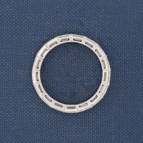 2.53ctw Emerald Cut Diamond Half-Bezel Eternity Band