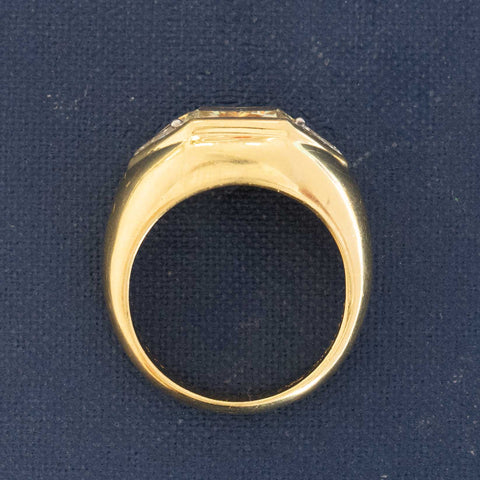 2.19ctw Vintage Fancy Yellow Radiant Cut Diamond Trilogy Ring, by Bvlgari c. 1970s