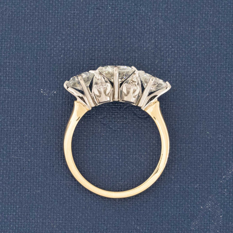 2.41ctw Old European Cut Diamond Trilogy Ring by Jabel