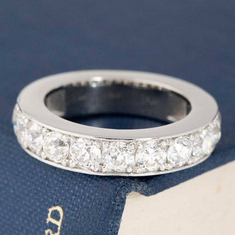 2.44ctw Old European Cut Diamond Half-Eternity Band