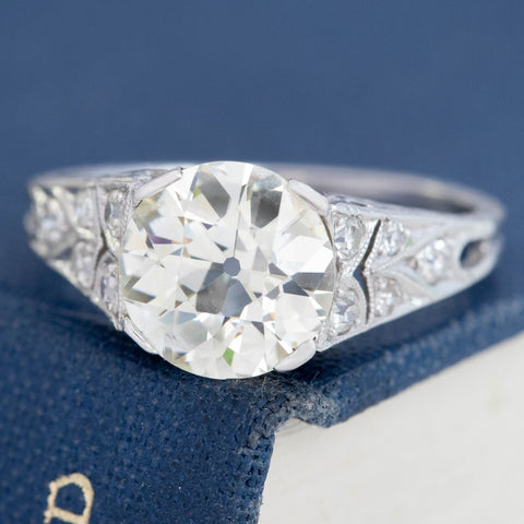 2.49ct Art Deco Old European Cut Diamond Ring, GIA N VS1